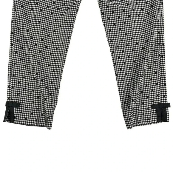 Talbots Women 8 Gingham Plaid Black White Polka Dot Wool Blend Ribbon Detail Car - Picture 5 of 16